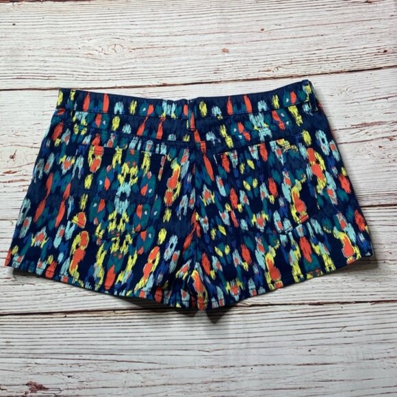 NWT Juicy Couture Printed Denim High Waist Shorts in Regal Coral Island Sz 32 - Picture 10 of 13